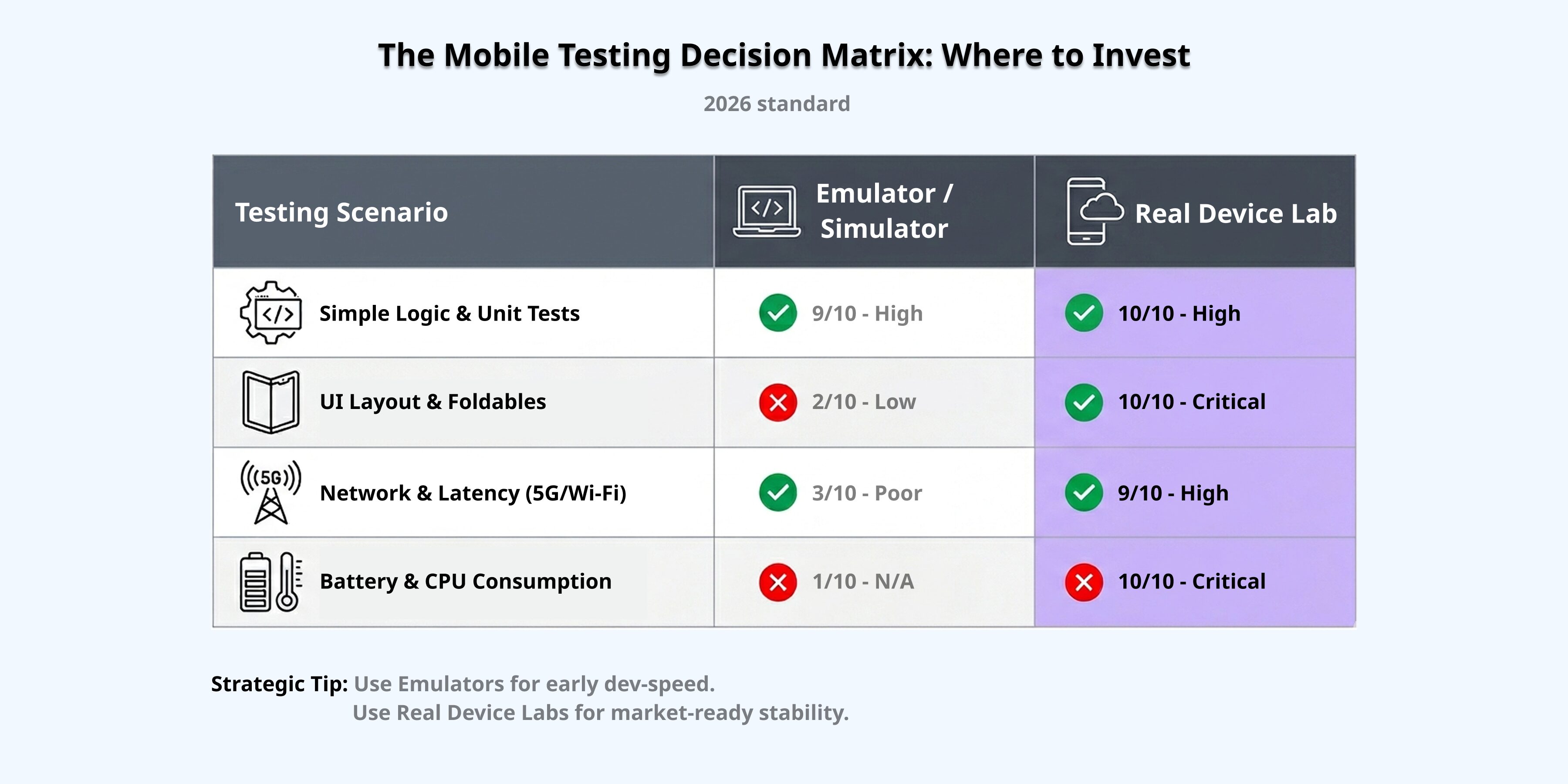 The Mobile Testing Decision Matrix - Where to Invest